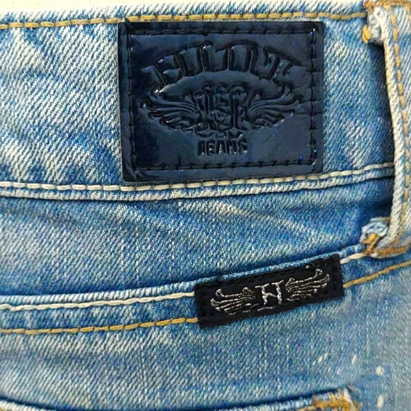 ‼4/$20Hint jeans skirt light wash distr + bleach 7 - Picture 7 of 13